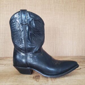 Black Heeled Boots with Western Stitching